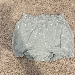 Gray Heart Patterned Toddler Shorts